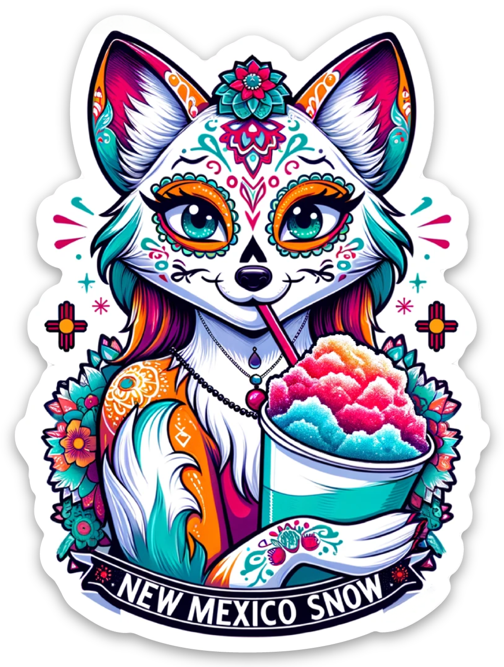 Fox 3" x 3" Sticker